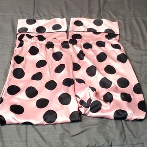 Victoria's Secret Large, Soft, Polyester Pajama Pants in Large Pink and Black